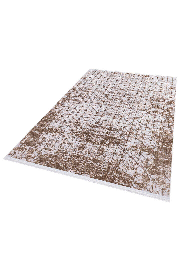 Parlak Saten Dokulu Poem Bambu Tuşe Modern Trend Halı Pm06 Bej - 3