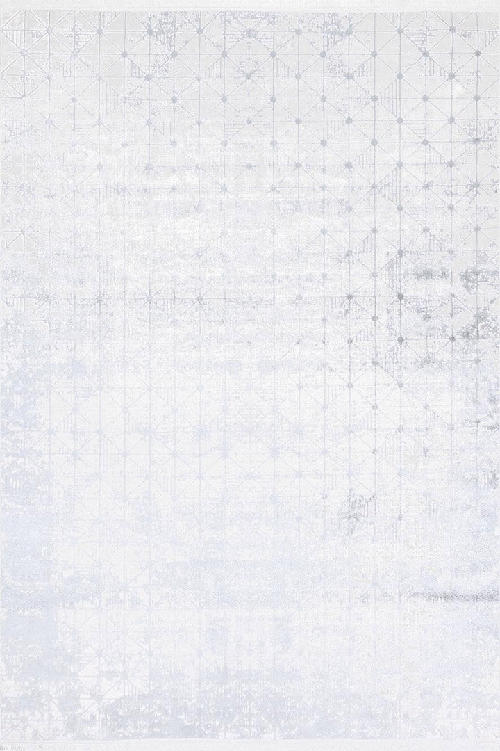 Parlak Saten Dokulu Poem Bambu Tuşe Modern Trend Halı Pm06 Beyaz - 2