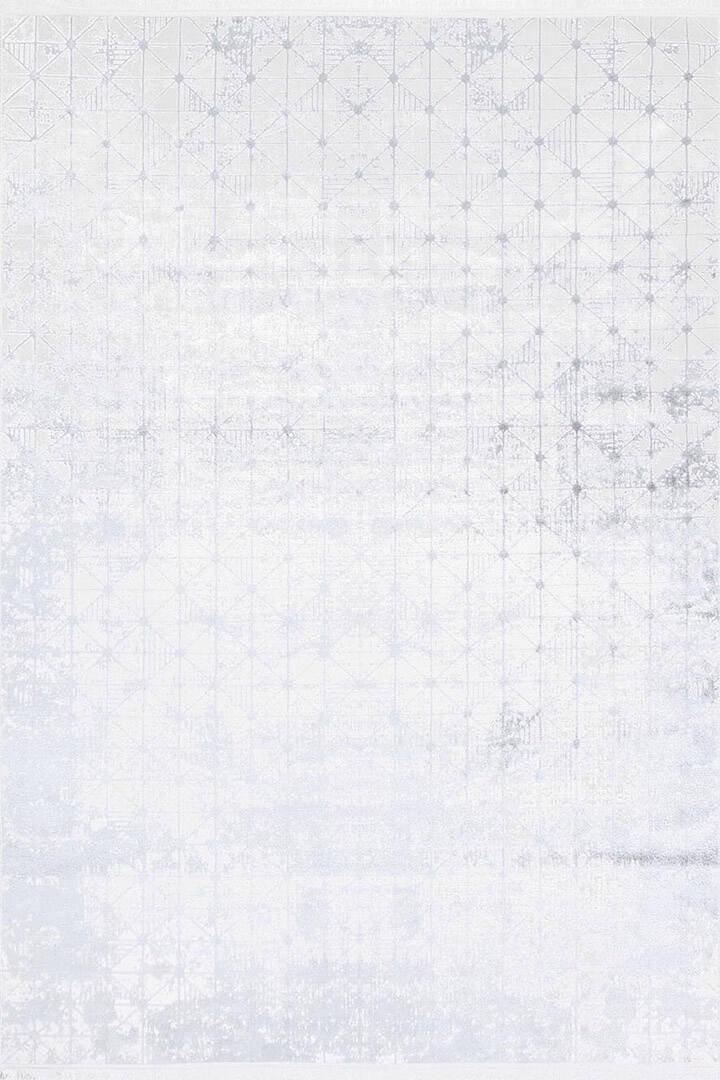 Parlak Saten Dokulu Poem Bambu Tuşe Modern Trend Halı Pm06 Beyaz - 2