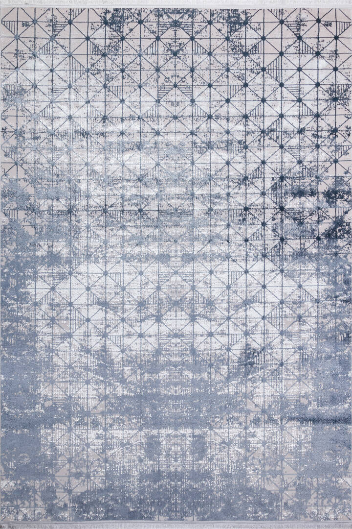 Parlak Saten Dokulu Poem Bambu Tuşe Modern Trend Halı Pm06 Mavi - 2