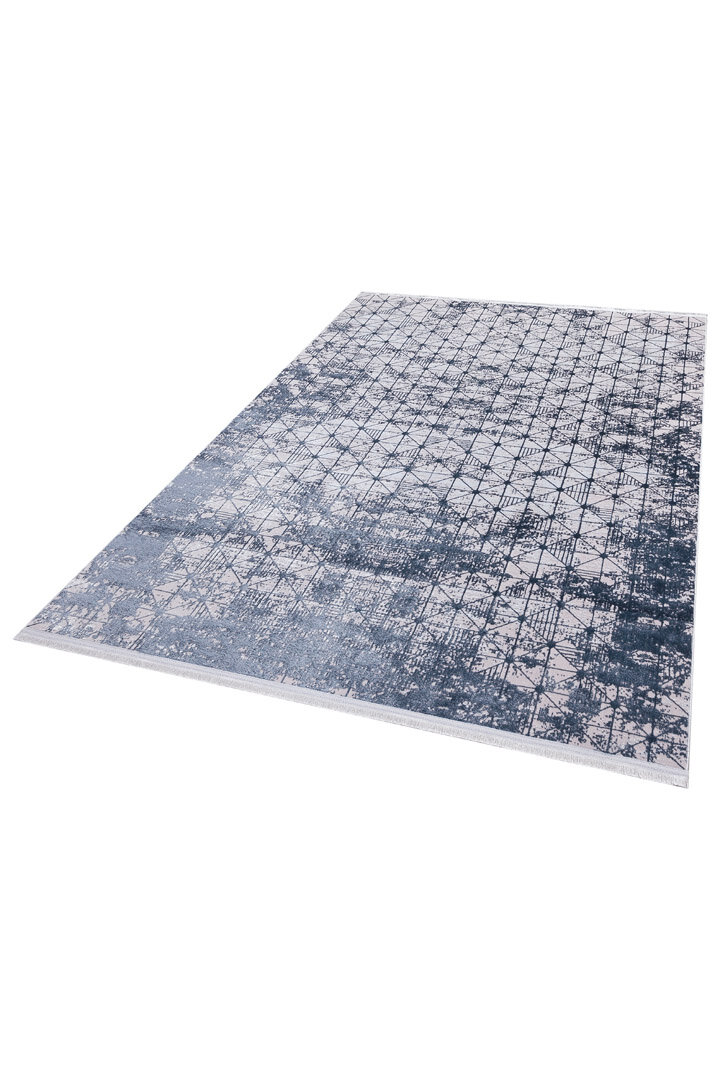 Parlak Saten Dokulu Poem Bambu Tuşe Modern Trend Halı Pm06 Mavi - 3