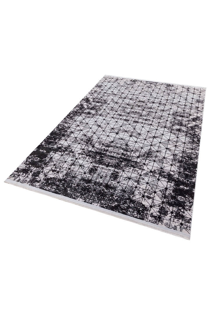 Parlak Saten Dokulu Poem Bambu Tuşe Modern Trend Halı Pm06 Siyah - 3