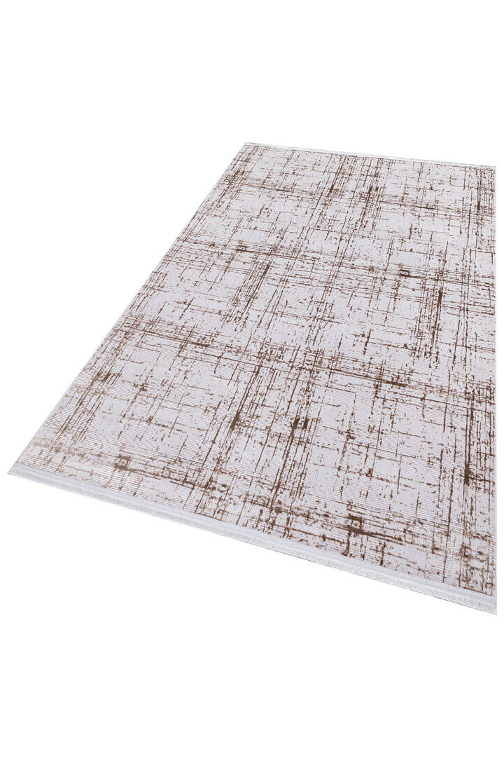 Parlak Saten Dokulu Poem Bambu Tuşe Modern Trend Halı Pm07 Bej - 3