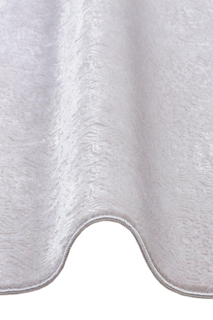 Parlak Saten Dokulu Poem Bambu Tuşe Modern Trend Oval Halı Pm02 Beyaz - 3