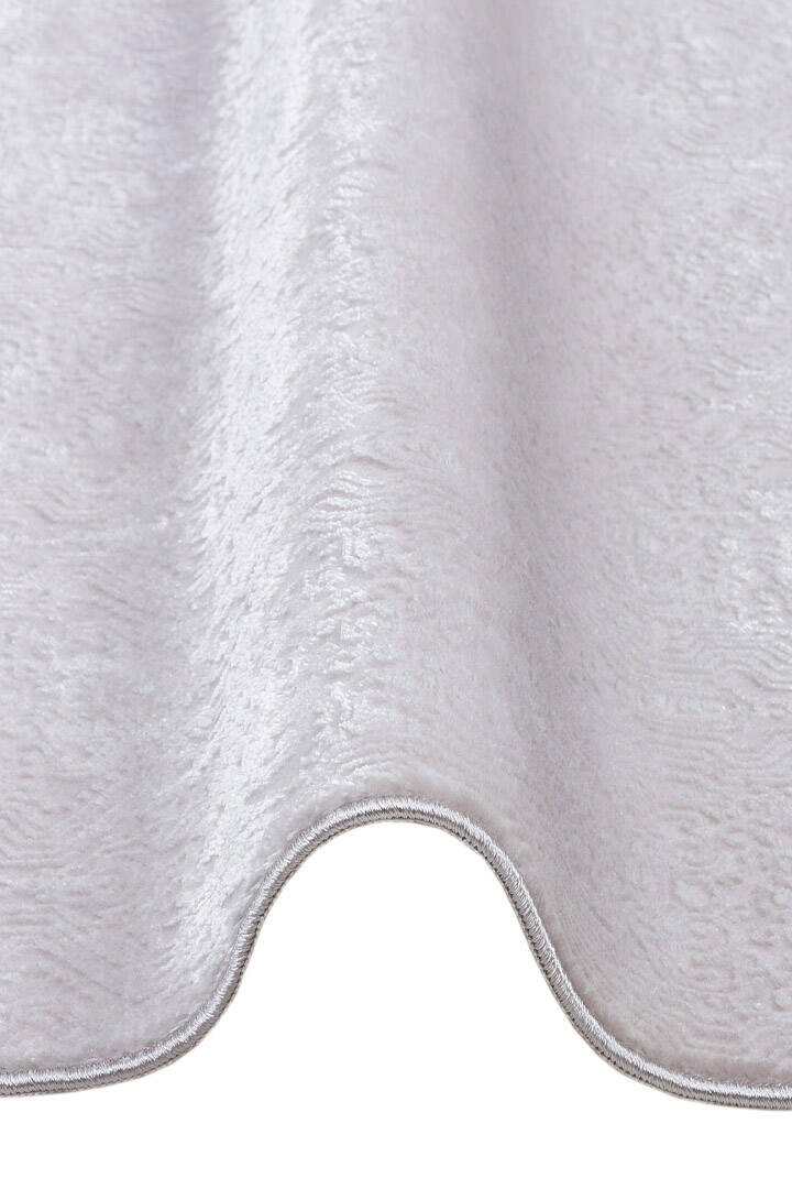 Parlak Saten Dokulu Poem Bambu Tuşe Modern Trend Oval Halı Pm02 Beyaz - 3