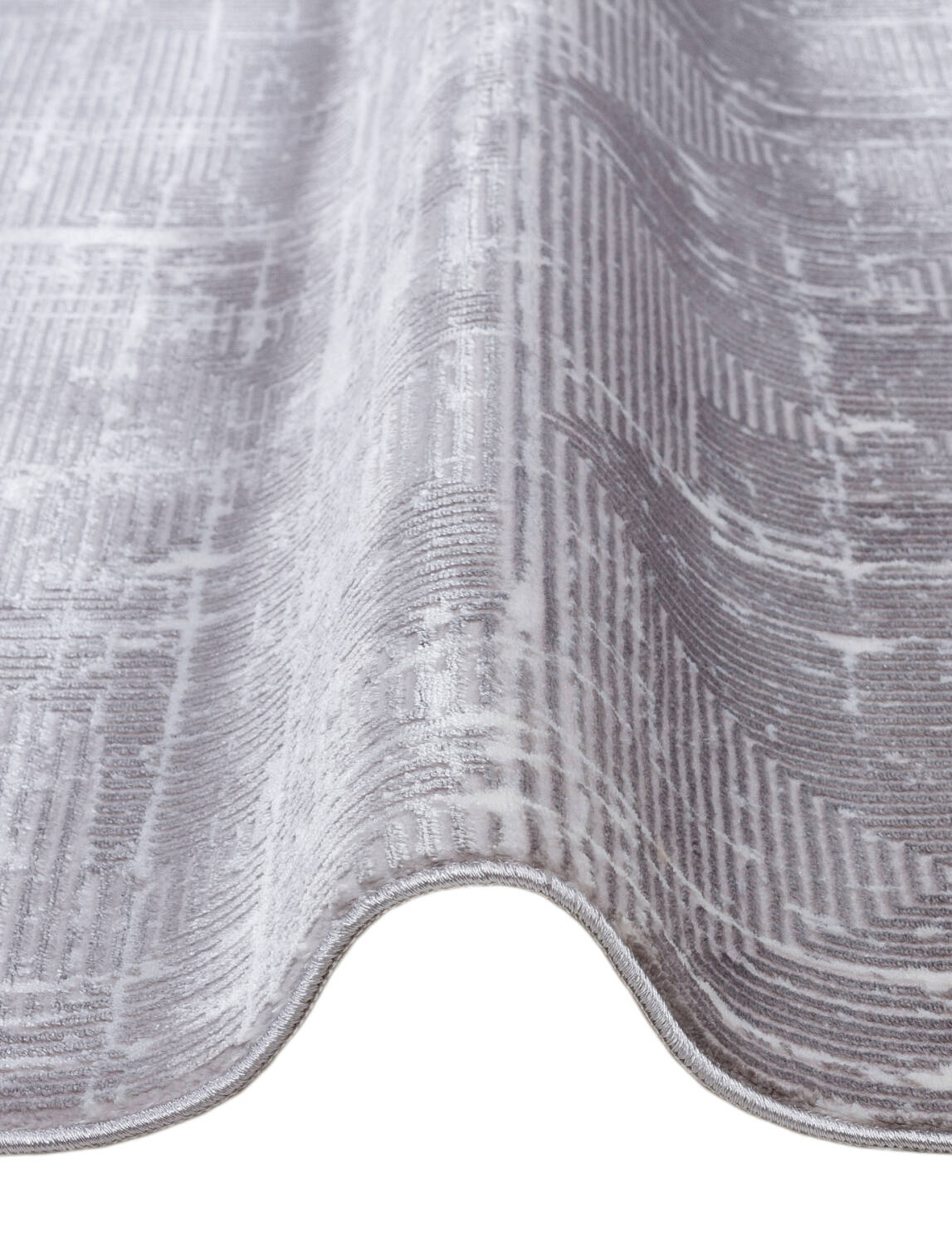 Parlak Saten Dokulu Poem Bambu Tuşe Modern Trend Oval Halı Pm03 Gri - 3