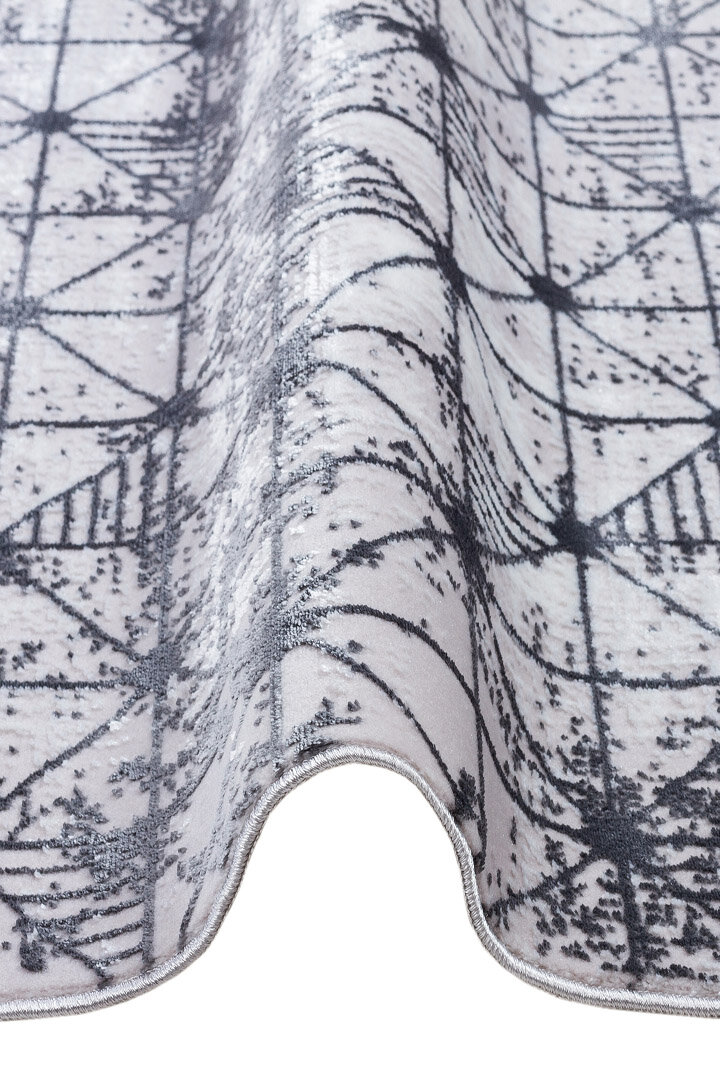 Parlak Saten Dokulu Poem Bambu Tuşe Modern Trend Oval Halı Pm06 Antrasit - 3