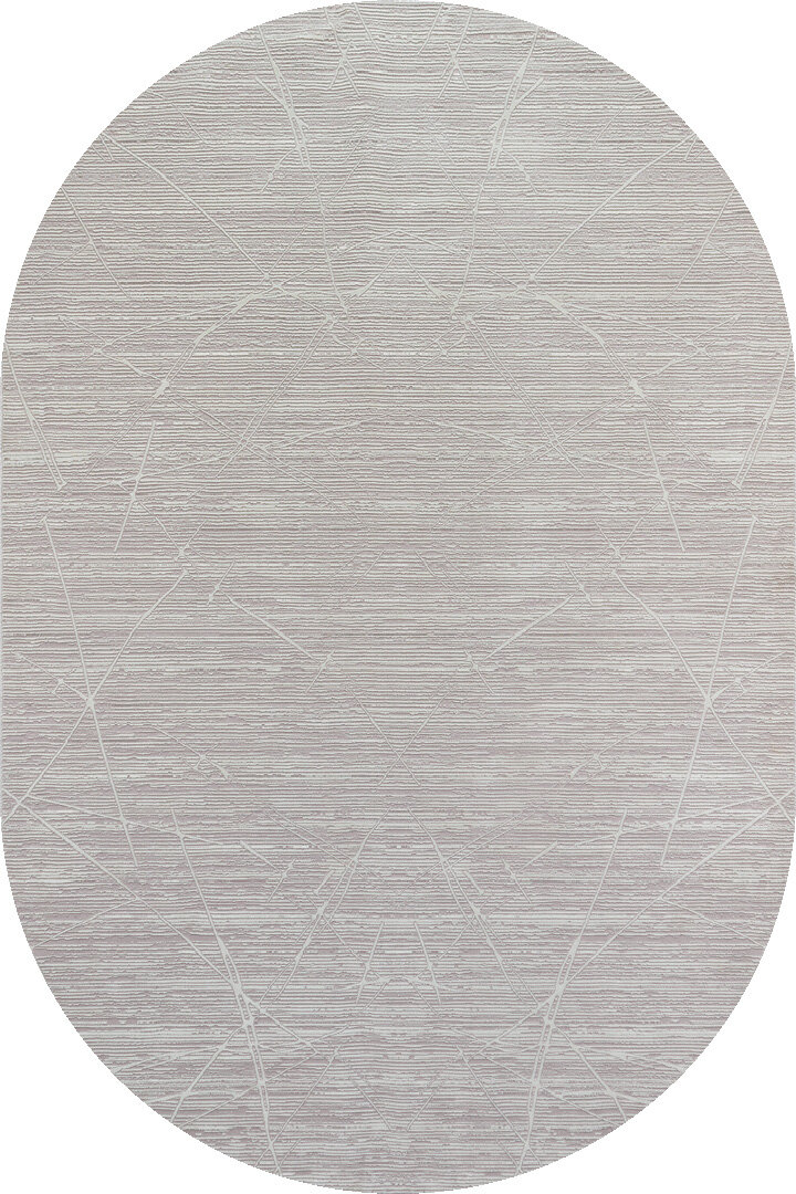 Parlak Saten Dokulu Poem Bambu Tuşe Modern Trend Oval Halı Pm09 Beyaz - Frenda