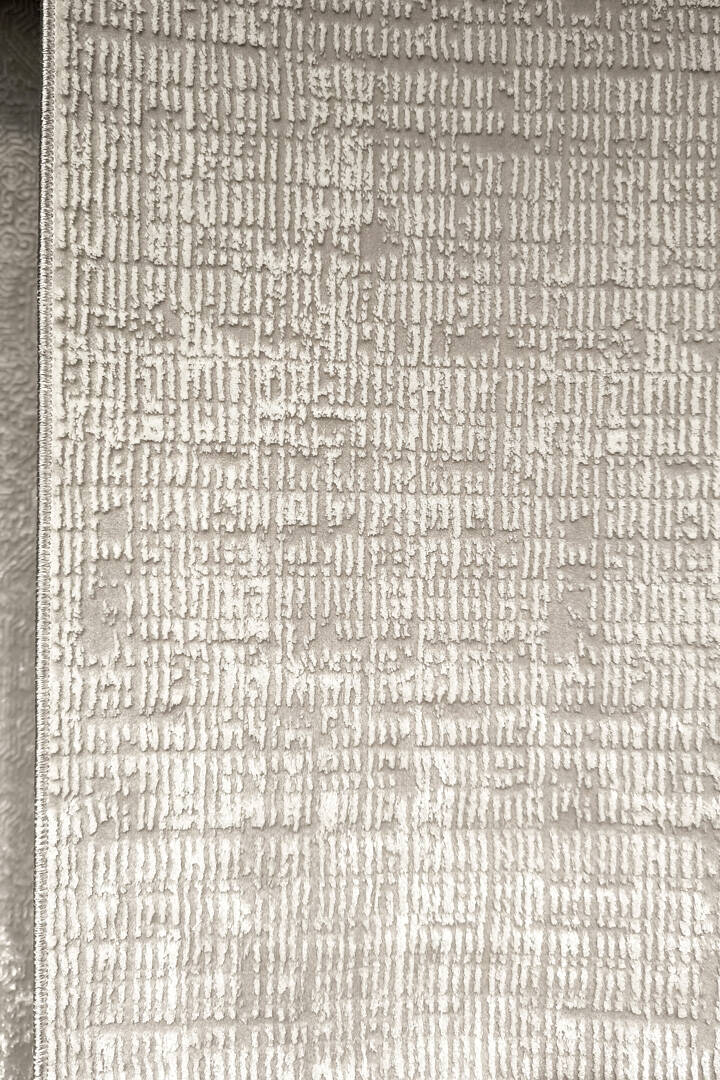 Parlak Saten Dokulu Poem Bambu Tuşe Modern Trend Oval Halı Pm11 Beyaz - 2