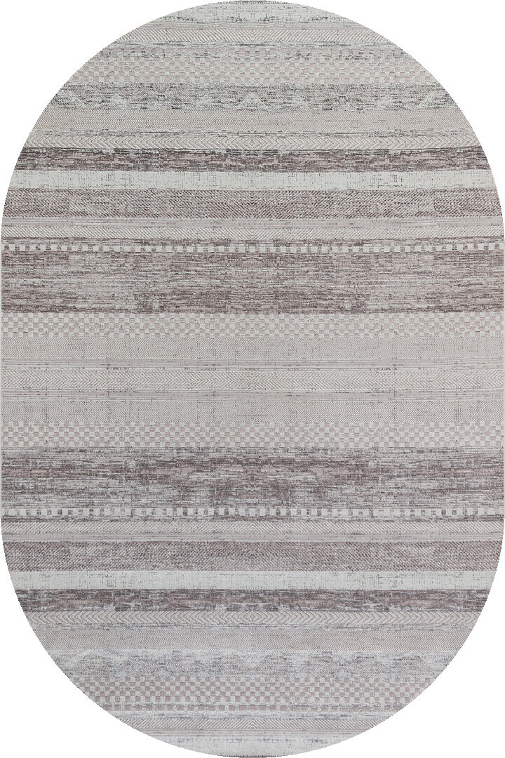 Parlak Saten Dokulu Poem Bambu Tuşe Modern Trend Oval Halı Pm12 Beyaz - Frenda