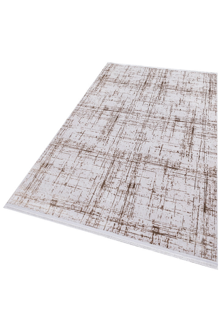 Parlak Saten Dokulu Poem Bambu Tuşe Modern Trend Yolluk Kesme Halı Pm07 Bej - 4