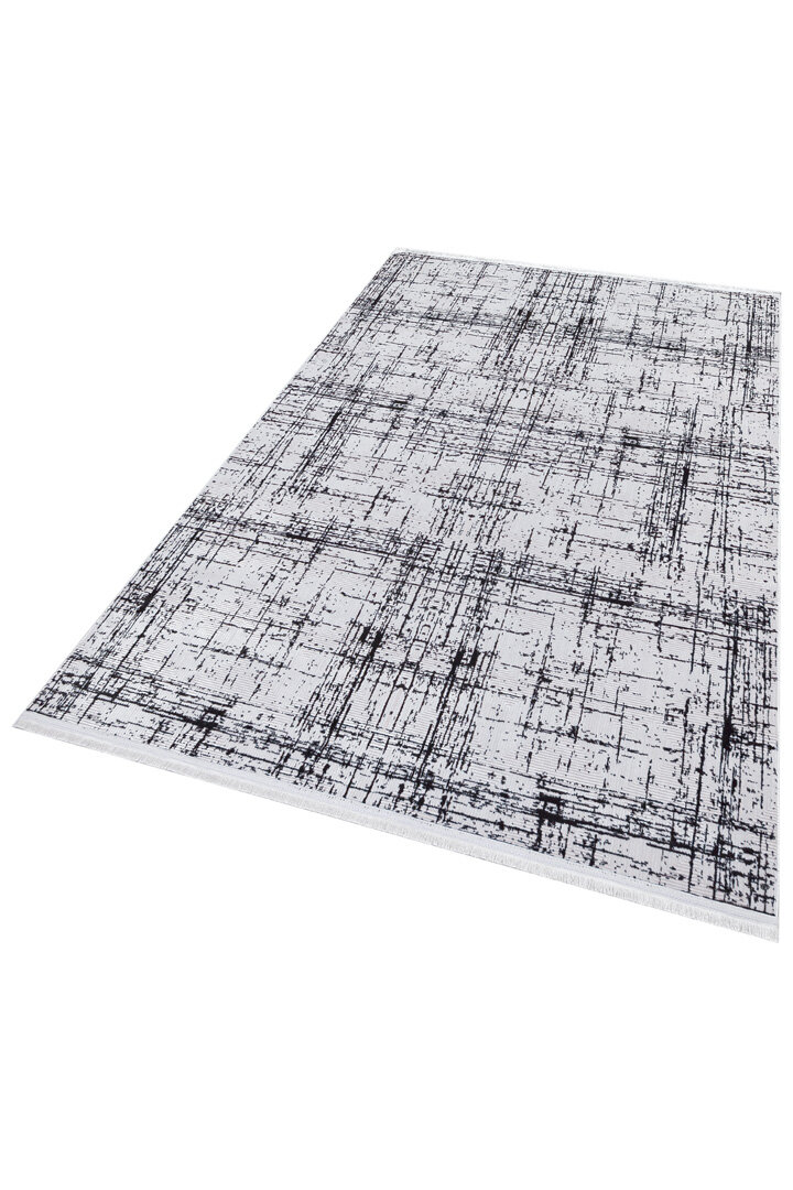 Parlak Saten Dokulu Poem Bambu Tuşe Modern Trend Yolluk Kesme Halı Pm07 Siyah - 4