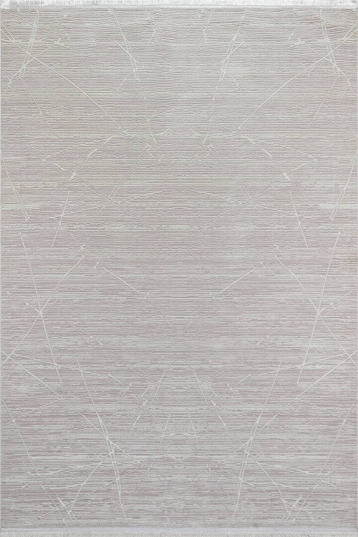 Parlak Saten Dokulu Poem Bambu Tuşe Modern Trend Yolluk Kesme Halı Pm09 Beyaz - 2