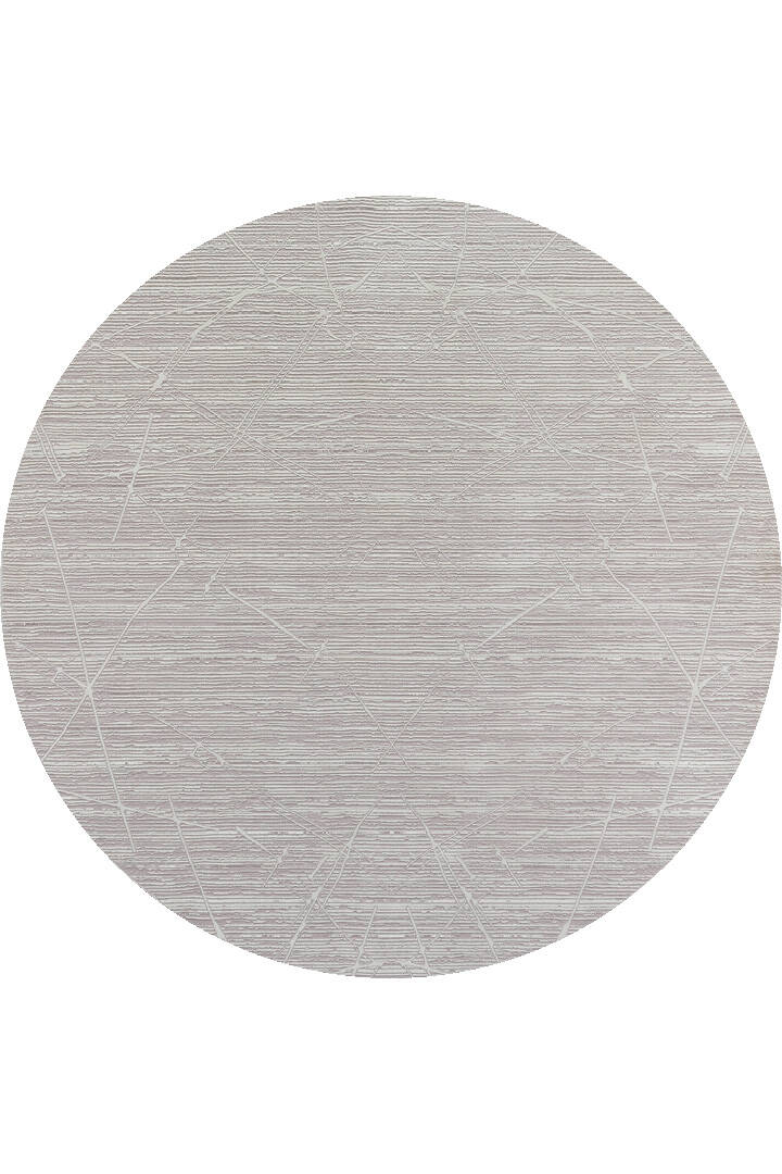 Parlak Saten Dokulu Poem Bambu Tuşe Modern Trend Yuvarlak Halı Pm09 Beyaz - 1