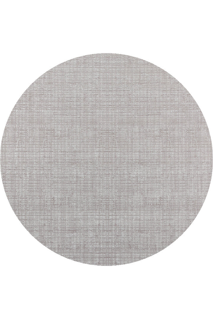 Parlak Saten Dokulu Poem Bambu Tuşe Modern Trend Yuvarlak Halı Pm11 Beyaz - Frenda