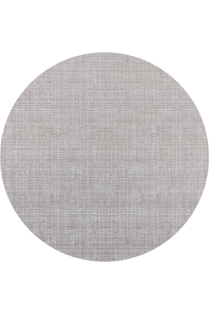 Parlak Saten Dokulu Poem Bambu Tuşe Modern Trend Yuvarlak Halı Pm11 Beyaz - 1