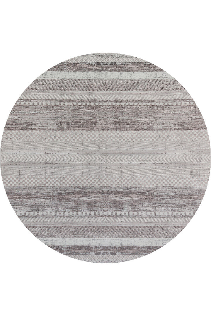 Parlak Saten Dokulu Poem Bambu Tuşe Modern Trend Yuvarlak Halı Pm12 Beyaz - Frenda