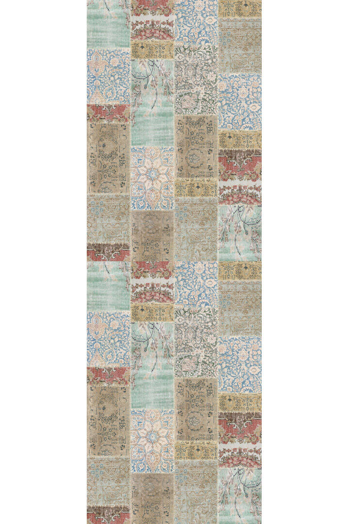 Patchwork Desenli Dokuma Pamuk Taban Dekoratif Dijital Yolluk Halı - 2