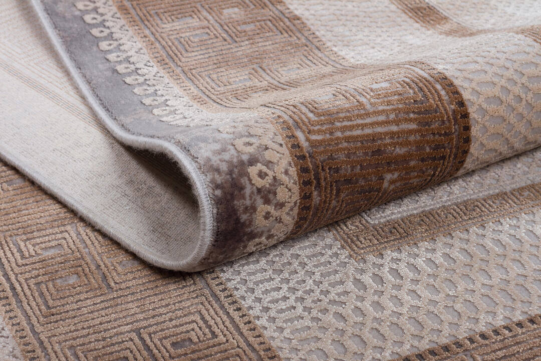 Premium Harmony Viskon Modern çerçeveli Halı 21089 Kahve - 3