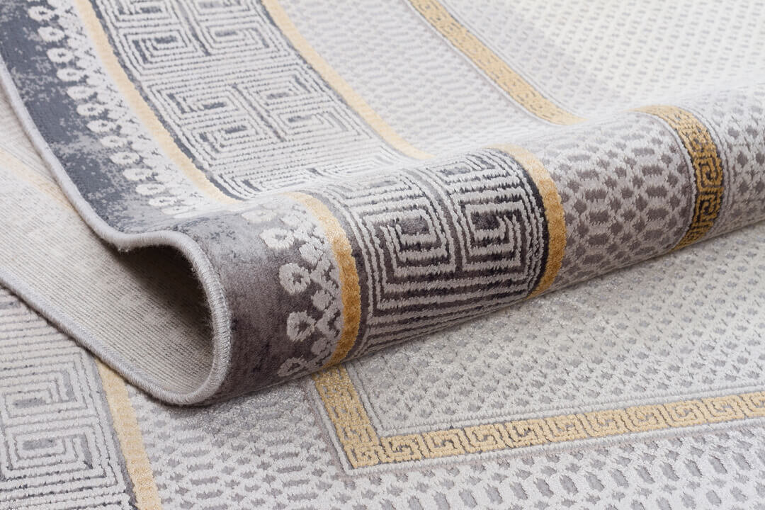 Premium Harmony Viskon Modern çerçeveli Halı 21089 Sarı - 3