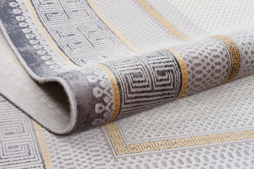 Premium Harmony Viskon Modern çerçeveli Halı 21089 Sarı - 3