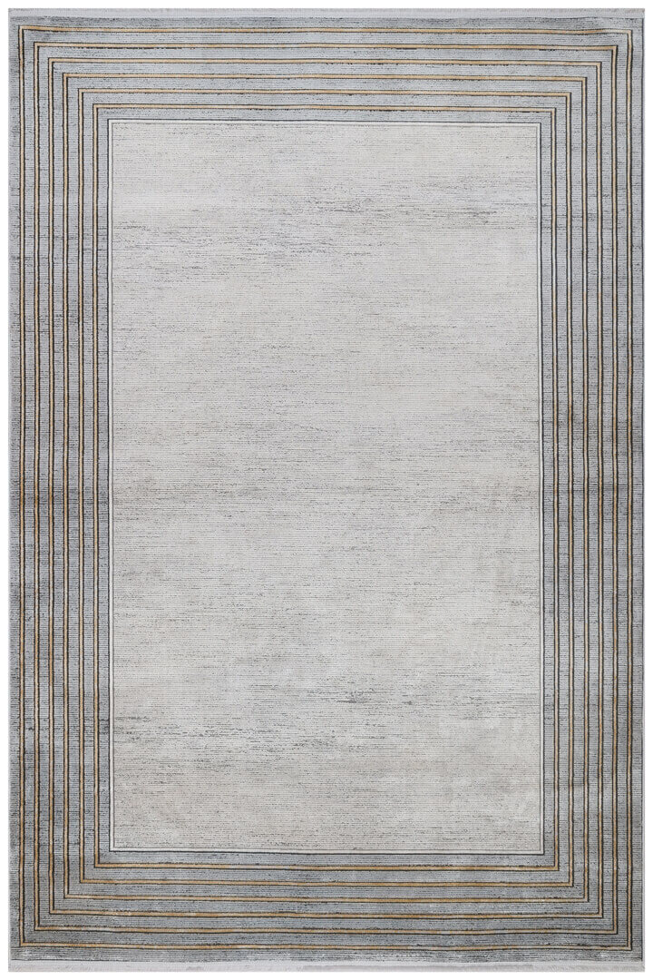 Premium Harmony Viskon Modern Çerçeveli Halı 21102 Gri - 2
