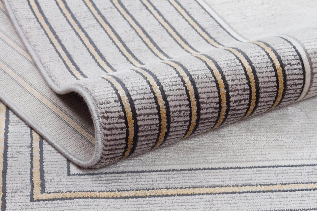 Premium Harmony Viskon Modern Çerçeveli Halı 21102 Gri - 3