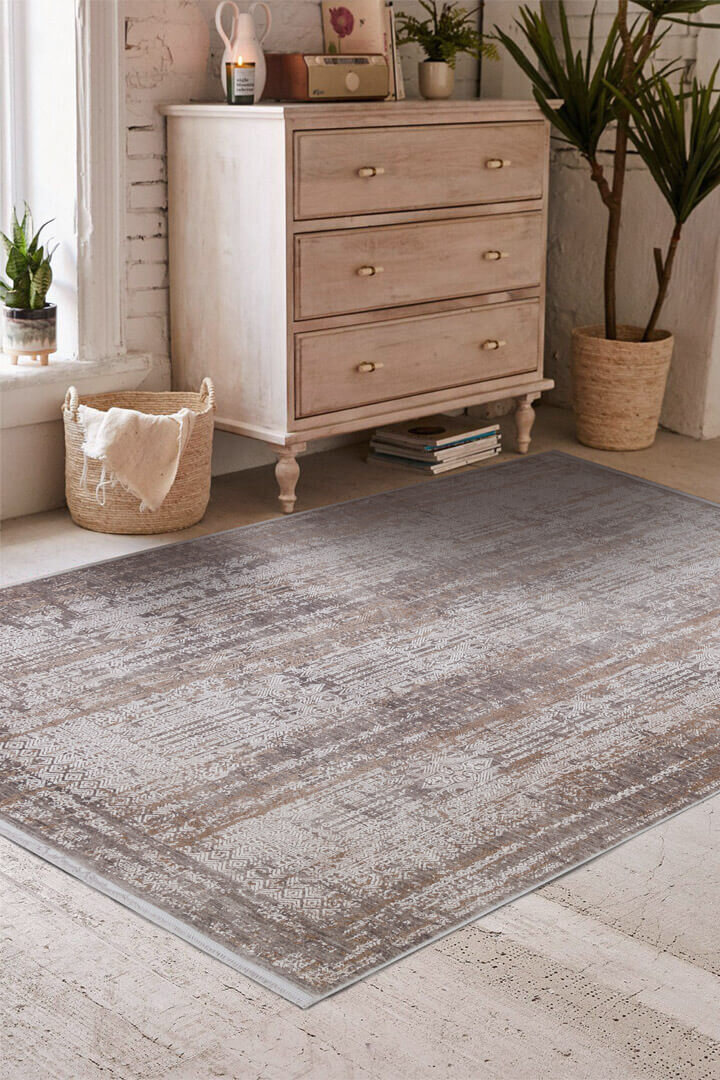 Premium Harmony Viskon Modern Halı 21023 Kahve 