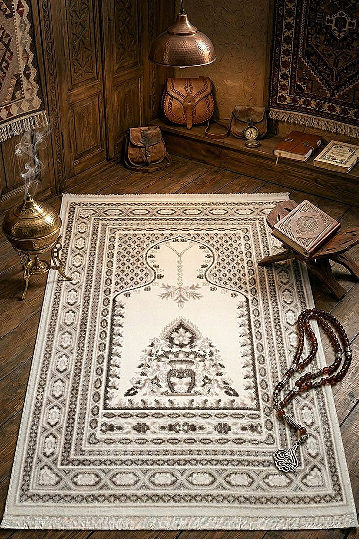 Prestij Koleksiyon Lüks Klasik Cami Namazlık Halı Seccade - 1