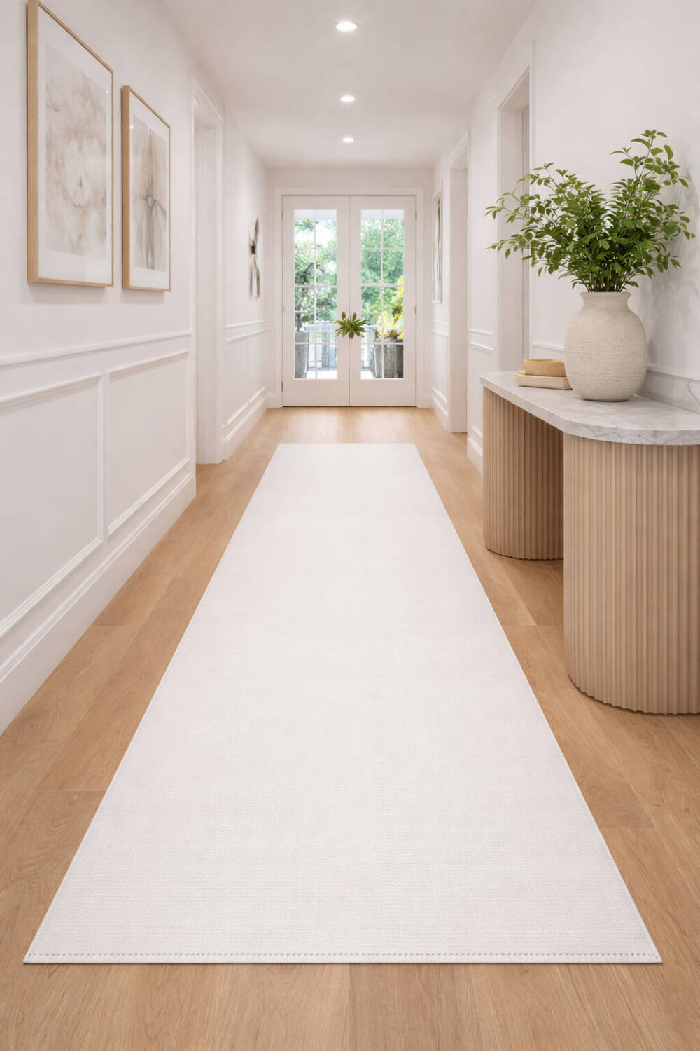 Puf Dokulu Sade Renk Kabartmalı Modena Masaj Etkili Halı Mo01 Krem - 3