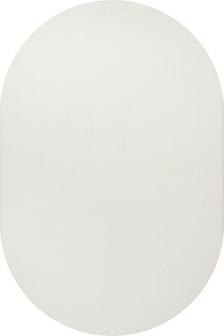 Puf Dokulu Sade Renk Kabartmalı Modena Masaj Etkili Oval Halı Mo01 Krem 