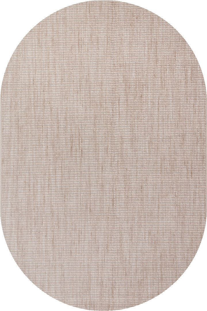 Puf Dokulu Sade Renk Kabartmalı Modena Masaj Etkili Oval Halı Mo02 Bej 