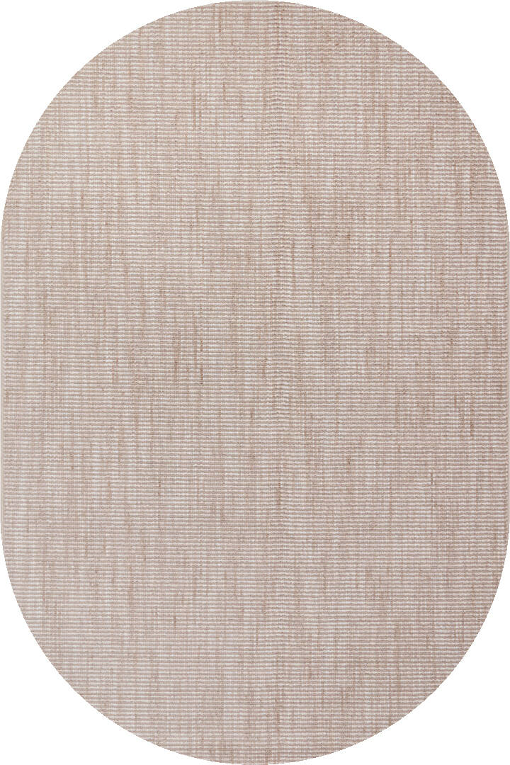 Puf Dokulu Sade Renk Kabartmalı Modena Masaj Etkili Oval Halı Mo02 Bej - 1