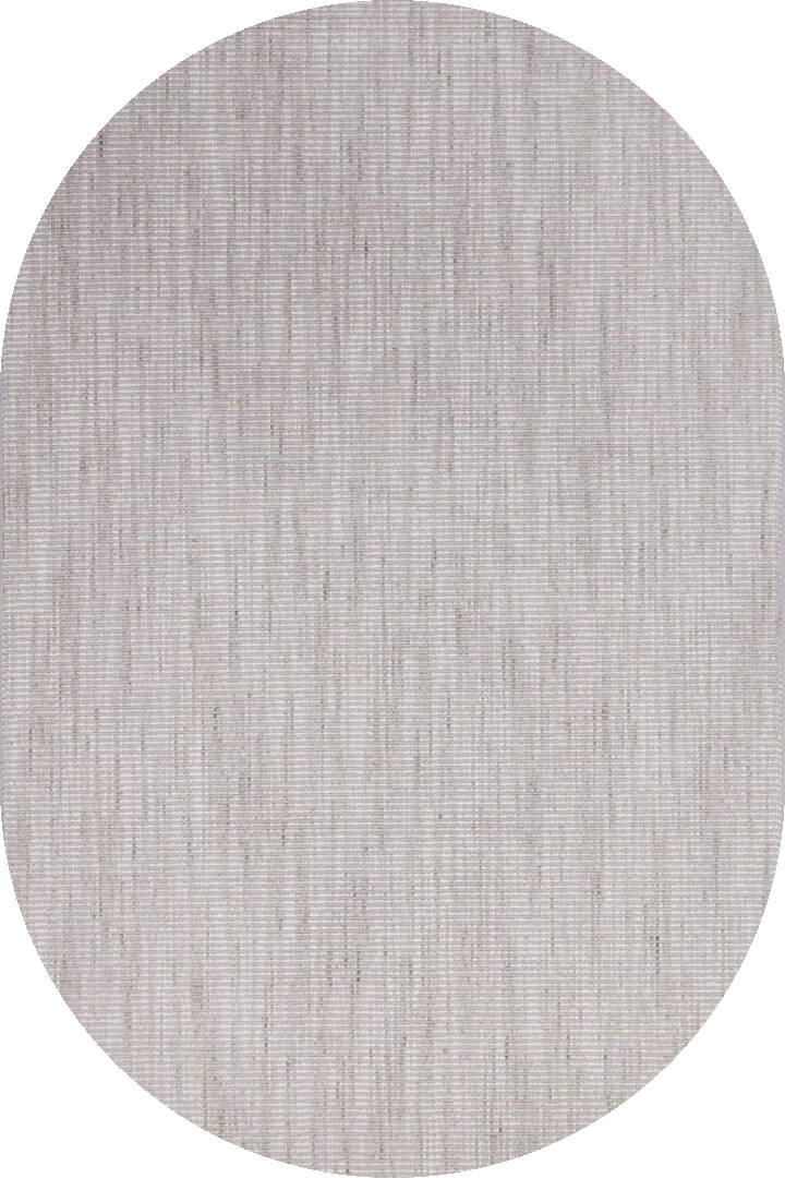 Puf Dokulu Sade Renk Kabartmalı Modena Masaj Etkili Oval Halı Mo03 Gri - 1