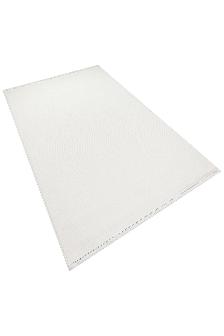 Puf Dokulu Sade Renk Kabartmalı Modena Masaj Etkili Yolluk Özel Ölçü Kesme Halı Mo01 Krem - 3