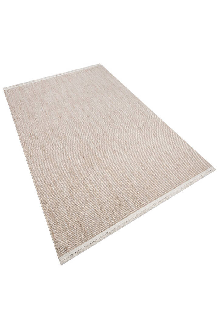 Puf Dokulu Sade Renk Kabartmalı Modena Masaj Etkili Yolluk Özel Ölçü Kesme Halı Mo02 Bej - 3