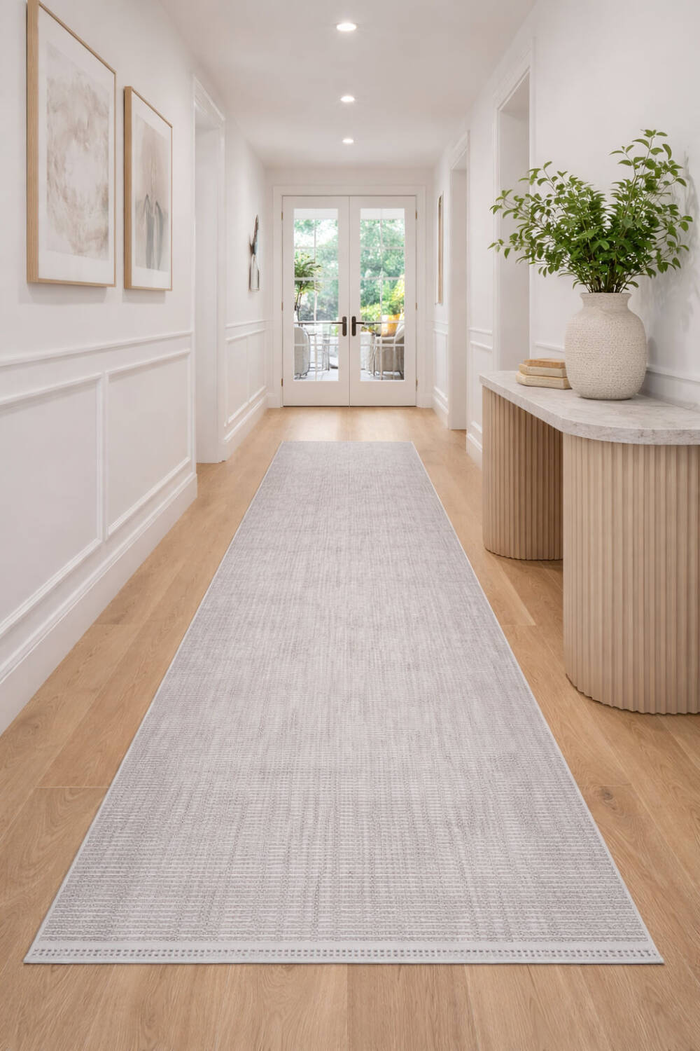 Puf Dokulu Sade Renk Kabartmalı Modena Masaj Etkili Yolluk Özel Ölçü Kesme Halı Mo03 Gri - 1