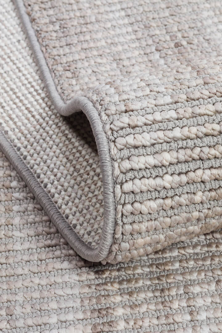 Puf Dokulu Sade Renk Kabartmalı Modena Masaj Etkili Yuvarlak Halı Mo03 Gri - 2