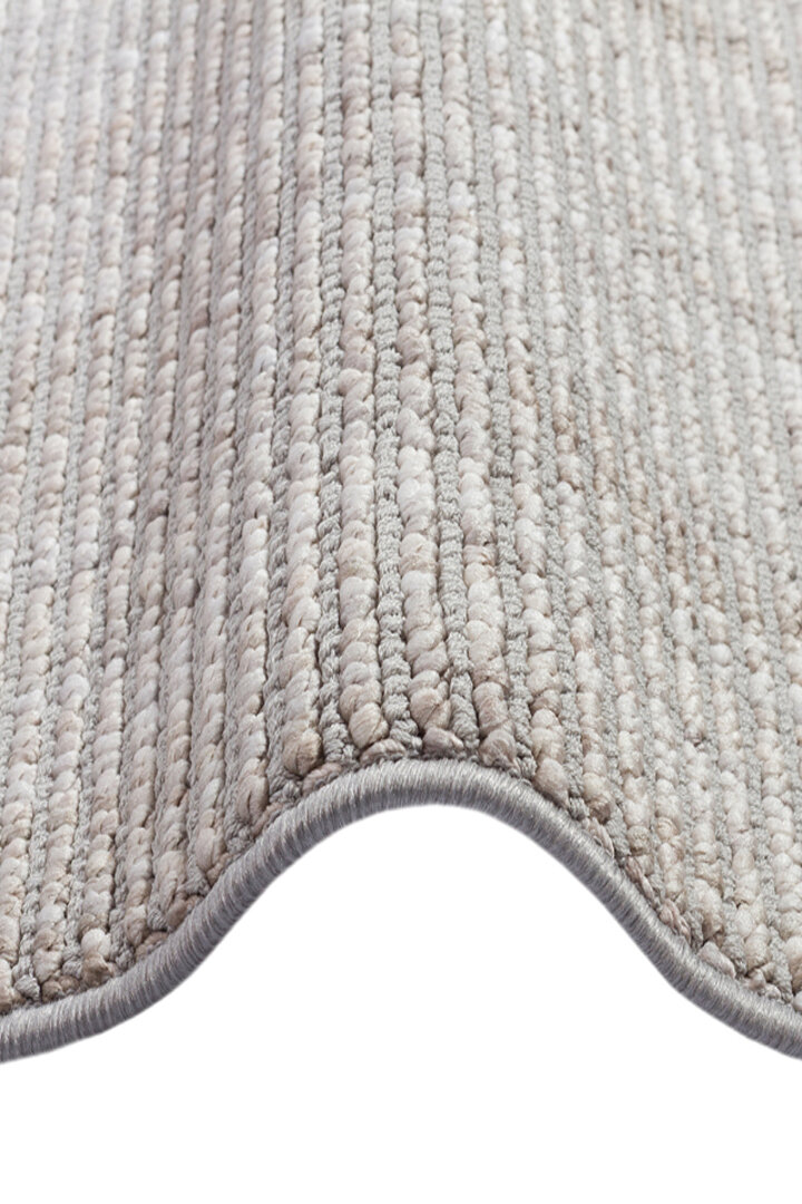 Puf Dokulu Sade Renk Kabartmalı Modena Masaj Etkili Yuvarlak Halı Mo03 Gri - 3