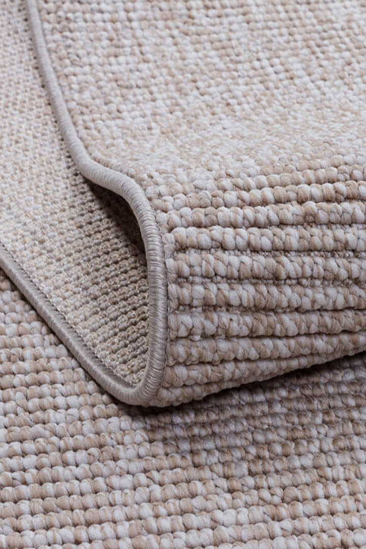 Puf Yumuşak Kabartmalı Sade Renk Milano Masaj Etkili Oval Halı Ml01 Bej - 3