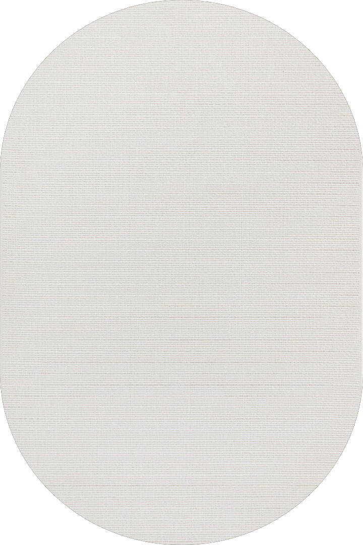 Puf Yumuşak Kabartmalı Sade Renk Milano Masaj Etkili Oval Halı Ml01 Krem - 1