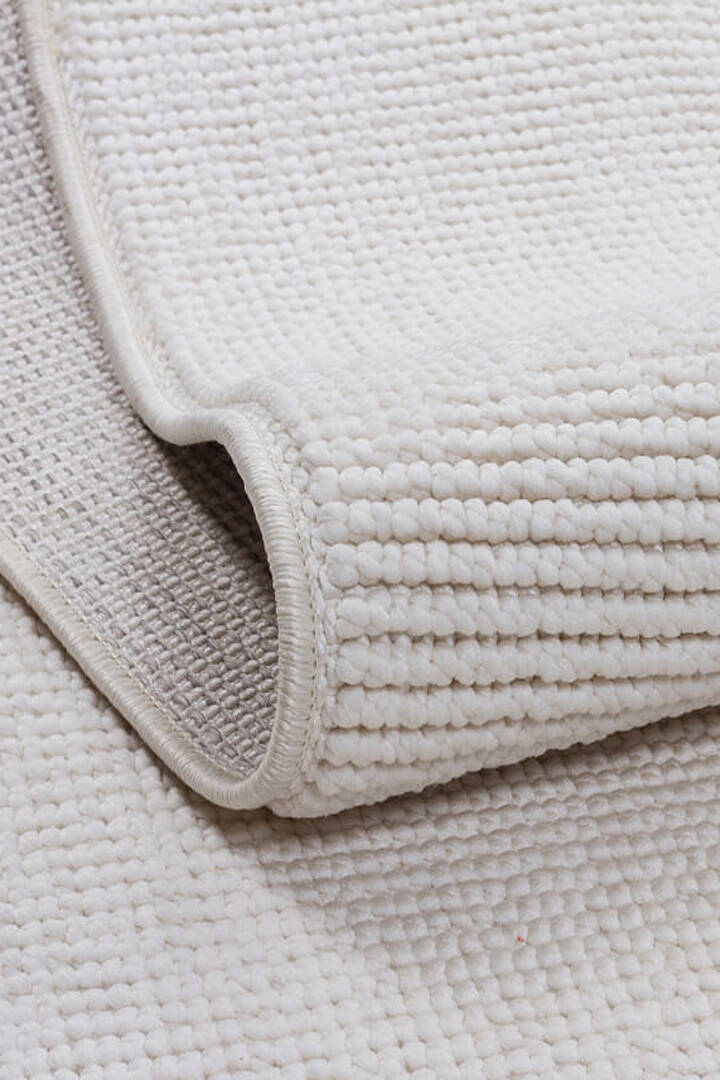 Puf Yumuşak Kabartmalı Sade Renk Milano Masaj Etkili Yolluk Özel Ölçü Kesme Halı Ml01 Krem - 5