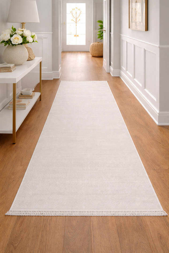 Puf Yumuşak Kabartmalı Sade Renk Milano Masaj Etkili Yolluk Özel Ölçü Kesme Halı Ml01 Krem - Frenda