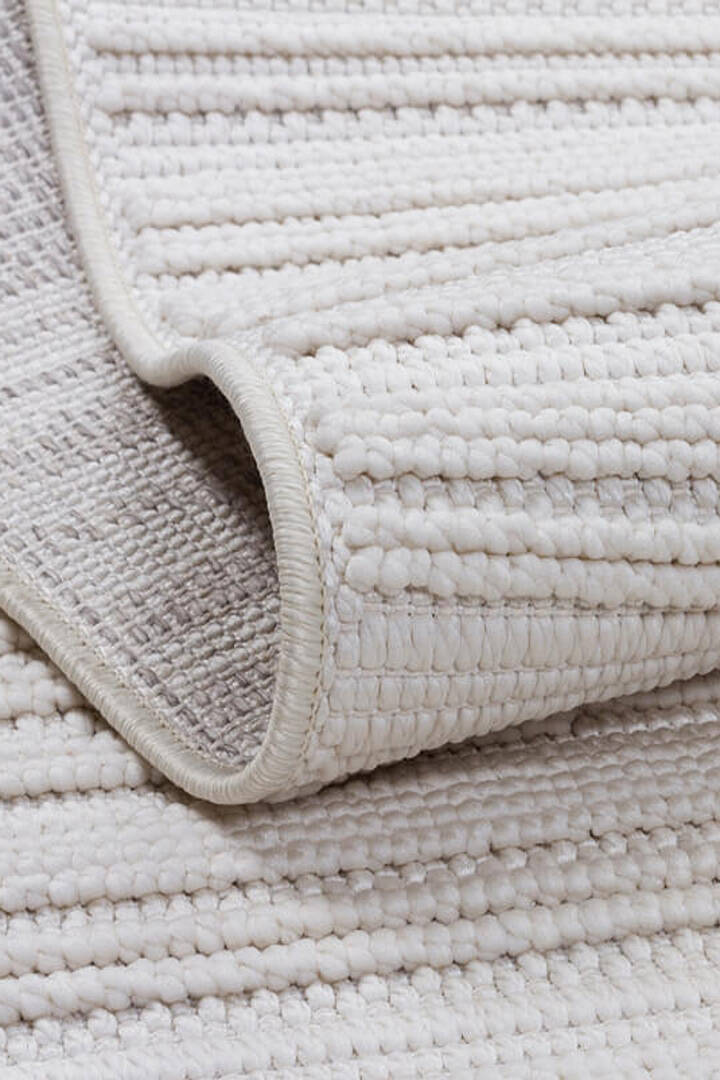 Puf Yumuşak Kabartmalı Sade Renk Milano Masaj Etkili Yolluk Özel Ölçü Kesme Halı Ml02 Krem - 5