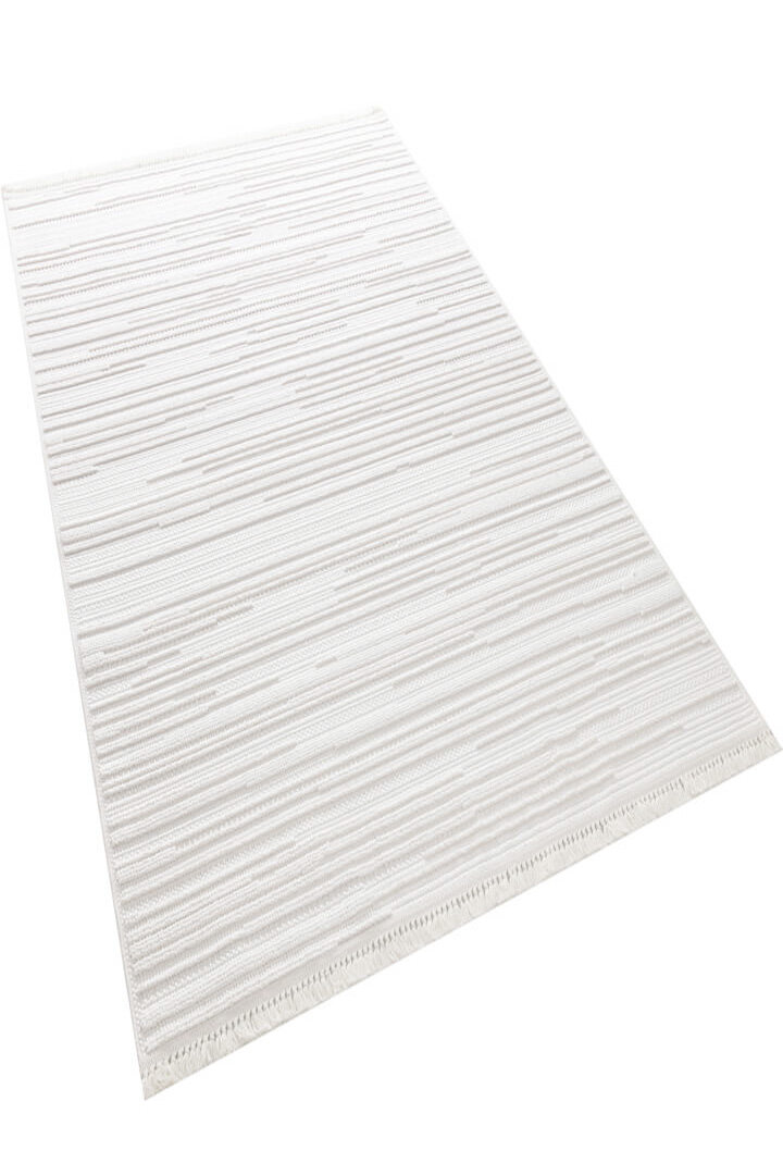 Puf Yumuşak Kabartmalı Sade Renk Milano Masaj Etkili Yolluk Özel Ölçü Kesme Halı Ml02 Krem - 3