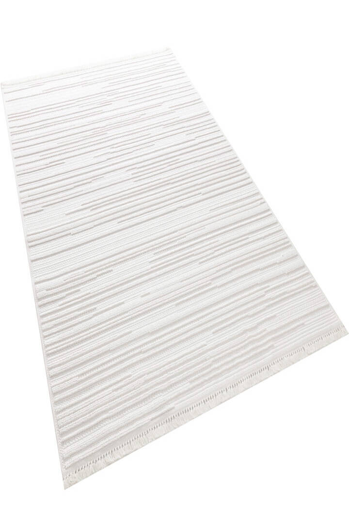 Puf Yumuşak Kabartmalı Sade Renk Milano Masaj Etkili Yolluk Özel Ölçü Kesme Halı Ml02 Krem - 3