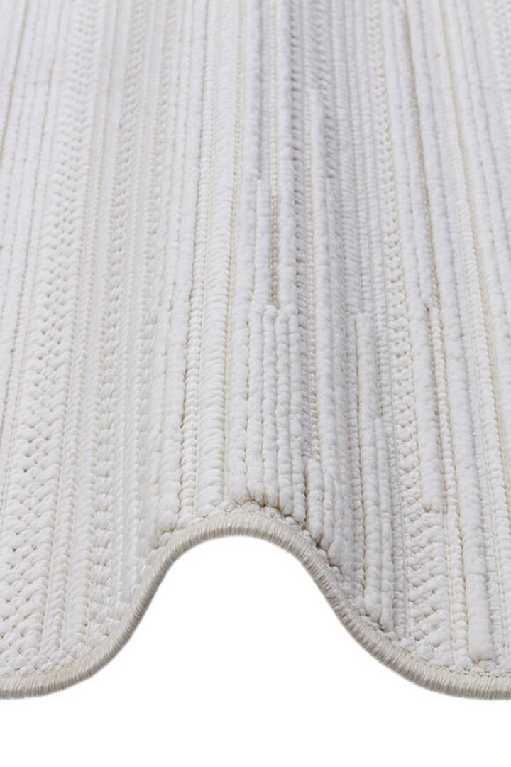 Puf Yumuşak Kabartmalı Sade Renk Milano Masaj Etkili Yuvarlak Halı Ml02 Krem - 2