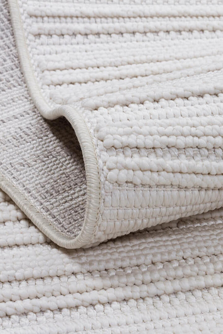 Puf Yumuşak Kabartmalı Sade Renk Milano Masaj Etkili Yuvarlak Halı Ml02 Krem - 3