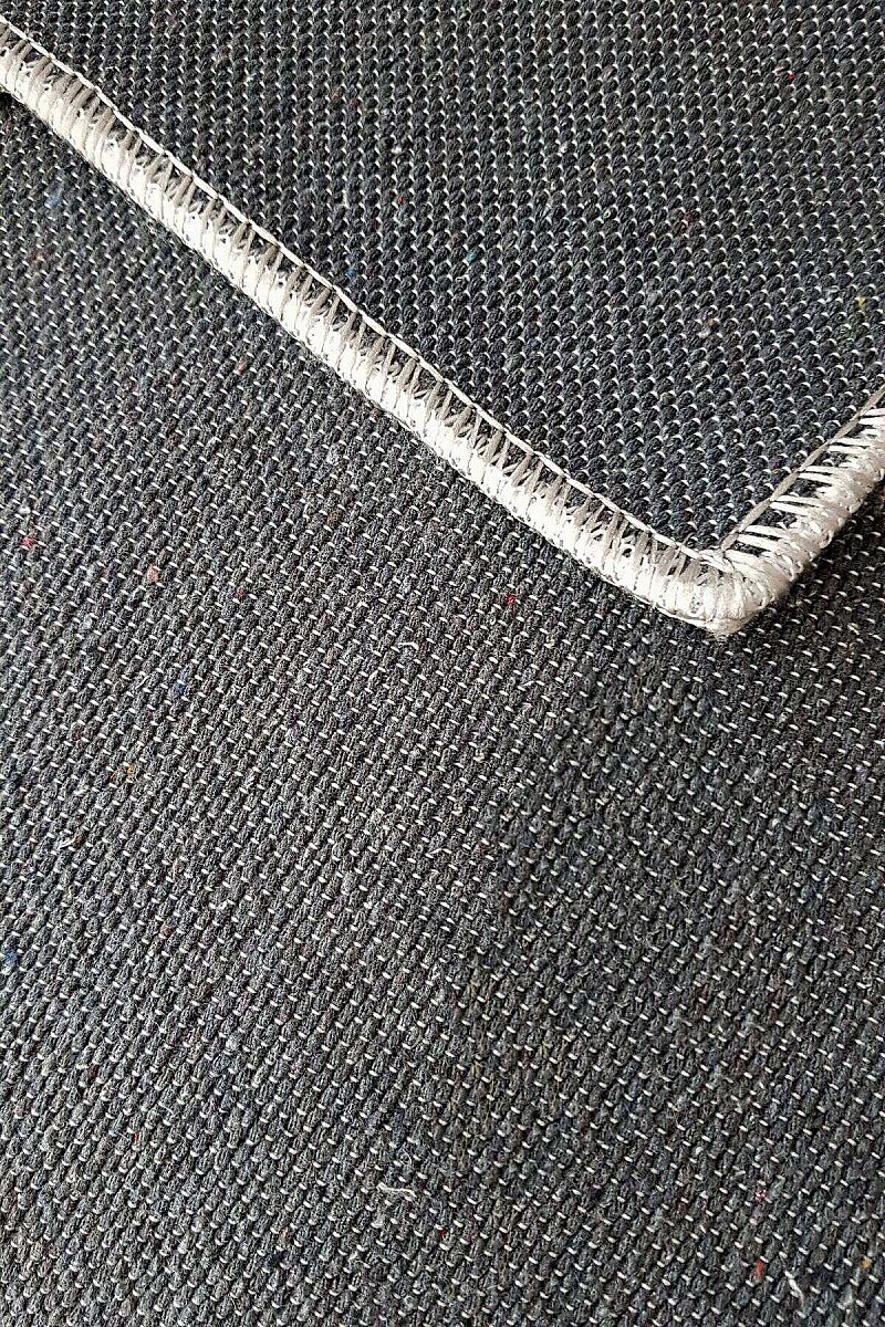 Şal Desenli Dokuma Pamuk Taban Dijital Dekoratif Oval Halı Gri - 2