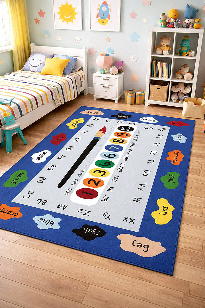 Sayılar Ve Renkler Eğitici Anaokulu Kreş ve Çocuk Odası Halıları - 1